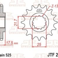 800Wx800H-1077338001-1 JT SPROCKETS Staal standaard voortandwiel 297 - 525