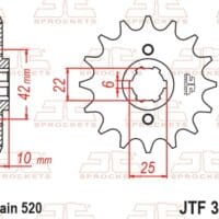 800Wx800H-1077340001-1 JT SPROCKETS Staal standaard voortandwiel 306 - 520