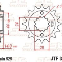 800Wx800H-1077344001-1 JT SPROCKETS Staal standaard voortandwiel 314 - 525