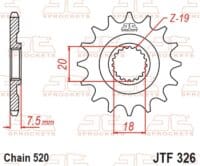 800Wx800H-1077347002-1 JT SPROCKETS Staal standaard voortandwiel 326 - 520