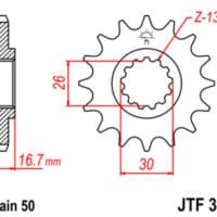 800Wx800H-1077355002-1 JT SPROCKETS Staal standaard voortandwiel 333 - 530