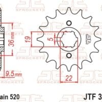 800Wx800H-1077357002-1 JT SPROCKETS Staal standaard voortandwiel 337 - 520