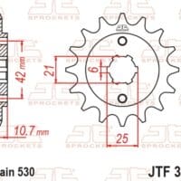 800Wx800H-1077358001-1 JT SPROCKETS Staal standaard voortandwiel 338 - 530