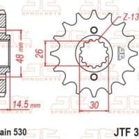 800Wx800H-1077359003-1 JT SPROCKETS Staal standaard voortandwiel 339 - 530
