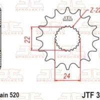 800Wx800H-1077364004-1 JT SPROCKETS Staal standaard voortandwiel 394 - 520