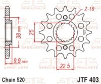 800Wx800H-1077366001-1 JT SPROCKETS Staal standaard voortandwiel 403 - 520