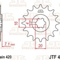 800Wx800H-1077371002-1 JT SPROCKETS Staal standaard voortandwiel 413 - 420