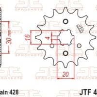 800Wx800H-1077374001-1 JT SPROCKETS Staal standaard voortandwiel 417 - 428