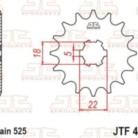 800Wx800H-1077376001-1 JT SPROCKETS Staal standaard voortandwiel 419 - 525
