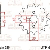 800Wx800H-1077379001-1 JT SPROCKETS Staal standaard voortandwiel 422 - 520