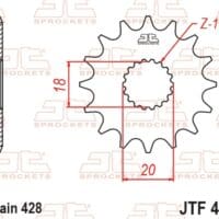 800Wx800H-1077383004-1 JT SPROCKETS Staal standaard voortandwiel 426 - 428