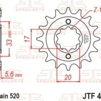 800Wx800H-1077388002-1 JT SPROCKETS Staal standaard voortandwiel 430 - 520