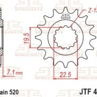800Wx800H-1077392004-1 JT SPROCKETS Staal standaard voortandwiel 434 - 520