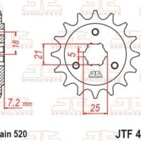 800Wx800H-1077395001-1 JT SPROCKETS Staal standaard voortandwiel 437 - 520