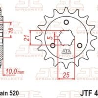 800Wx800H-1077396001-1 JT SPROCKETS Staal standaard voortandwiel 438 - 520