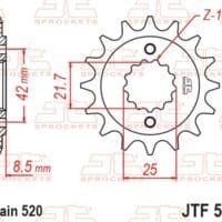 800Wx800H-1077408004-1 JT SPROCKETS Staal standaard voortandwiel 512 - 520