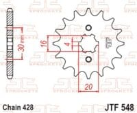 800Wx800H-1077429001-1 JT SPROCKETS Staal standaard voortandwiel 548 - 428