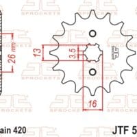 800Wx800H-1077435003-1 JT SPROCKETS Staal standaard voortandwiel 563 - 420