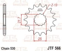 800Wx800H-1077439003-1 JT SPROCKETS Staal standaard voortandwiel 566 - 530