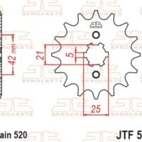 800Wx800H-1077442002-1 JT SPROCKETS Staal standaard voortandwiel 569 - 520