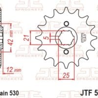 800Wx800H-1077444001-1 JT SPROCKETS Staal standaard voortandwiel 571 - 530