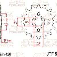 800Wx800H-1077447004-1 JT SPROCKETS Staal standaard voortandwiel 576 - 428