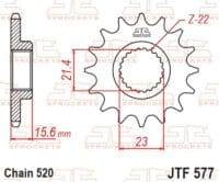 800Wx800H-1077448002-1 JT SPROCKETS Staal standaard voortandwiel 577 - 520