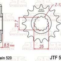 800Wx800H-1077450002-1 JT SPROCKETS Staal standaard voortandwiel 578 - 520