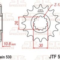 800Wx800H-1077451002-1 JT SPROCKETS Staal standaard voortandwiel 579 - 530