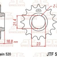 800Wx800H-1077453001-1 JT SPROCKETS Staal standaard voortandwiel 582 - 520