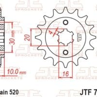 800Wx800H-1077463002-1 JT SPROCKETS Staal standaard voortandwiel 711 - 520