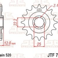 800Wx800H-1077464001-1 JT SPROCKETS Staal standaard voortandwiel 715 - 520