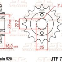 800Wx800H-1077470003-1 JT SPROCKETS Staal standaard voortandwiel 736 - 520