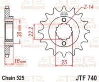 800Wx800H-1077474002-1 JT SPROCKETS Staal standaard voortandwiel 740 - 525