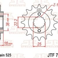 800Wx800H-1077474002-1 JT SPROCKETS Staal standaard voortandwiel 740 - 525