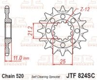 JT SPROCKETS Staal zelfreinigend voortandwiel 824 - 520