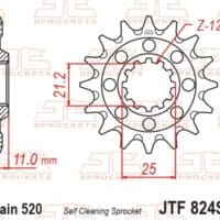 800Wx800H-1077482002-1 JT SPROCKETS Staal zelfreinigend voortandwiel 824 - 520