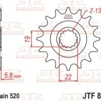 800Wx800H-1077483001-1 JT SPROCKETS Staal zelfreinigend voortandwiel 825 - 520