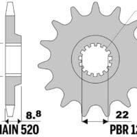 800Wx800H-1077516001-1 PBR Staal standaard voortandwiel 1248 - 520