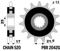 800Wx800H-1077522003-1 PBR Staal geluidsarm voortandwiel - 520
