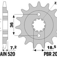 800Wx800H-1077532002-1 PBR Staal standaard voortandwiel 2067 - 520