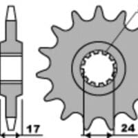 800Wx800H-1077540001-1 PBR Staal geluidsarm voortandwiel 2073 - 525