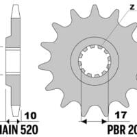 800Wx800H-1077541001-1 PBR Staal standaard voortandwiel 2074 - 520