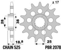 800Wx800H-1077546004-1 PBR Staal standaard voortandwiel 2078 - 525