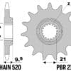 PBR Staal standaard voortandwiel 2134 - 520