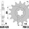 PBR Staal standaard voortandwiel 2223 - 428