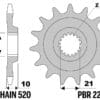 PBR Staal standaard voortandwiel 2260 - 520