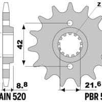 800Wx800H-1077734001-1 PBR Staal standaard voortandwiel 523 - 520