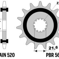 800Wx800H-1077750001-1 PBR Staal geluidsarm voortandwiel 565 - 520