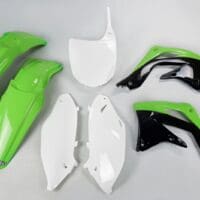 UFO Plastic kit OEM kleur groen/zwart/wit Kawasaki KX450F